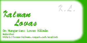 kalman lovas business card