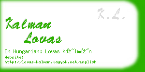 kalman lovas business card